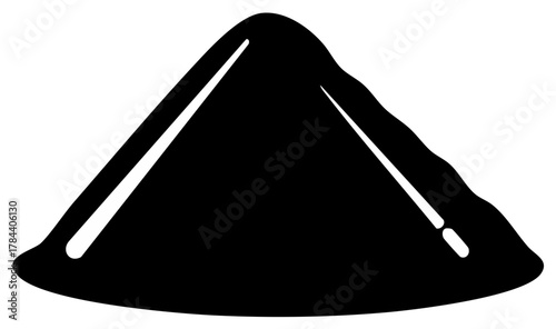 Graphic silhouette of heap sand or granular ingredient in black