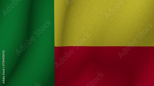 Wallpaper Mural The flag of Benin. The evolving national flag of Benin in 3d format. 1080p HD animation for presentation Torontodigital.ca