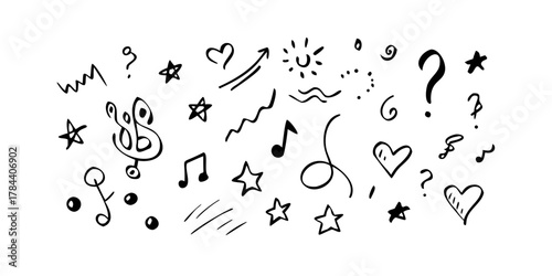 Hand drawn black doodle comic style dog with bone vector