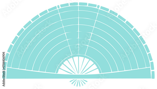 Abstract Semicircle Pattern with Lines Illustration Decorative Fan Design Graphic