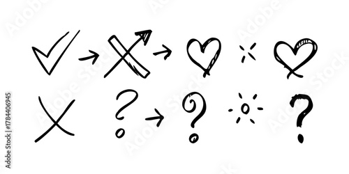 Hand drawn black doodle comic vector of a cat kitten