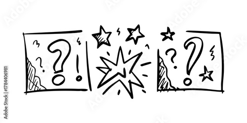 Hand drawn comic style explosion burst graphic