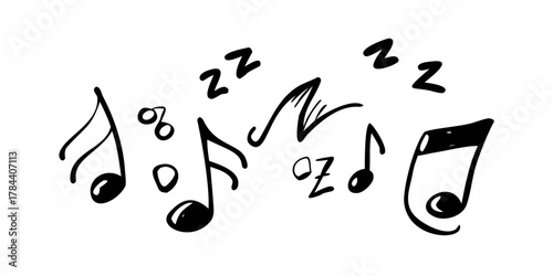 Hand Drawn Musical Notes and Symbols treble clef bass clef 1