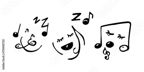 Hand Drawn Musical Notes and Symbols Vector Set treble clef