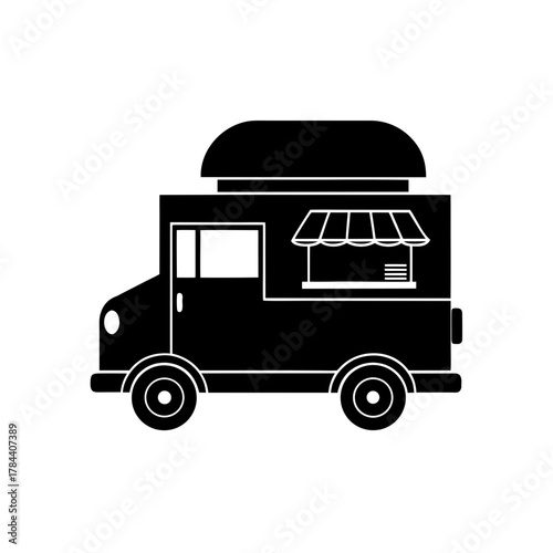 A food truck icon on transparent background