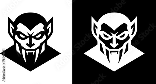 Logo Creepy Vampire Icon A Bold Vector Graphic for Halloween