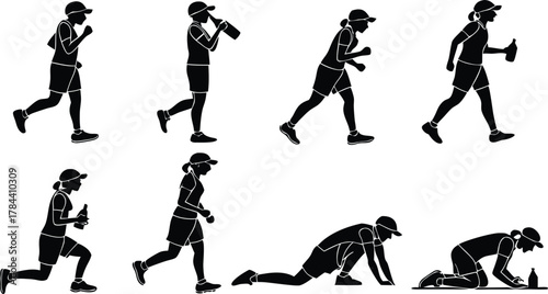 Stay hydrated on the go with this active woman's running routine, showcasing health, fitness, and a refreshing lifestyle