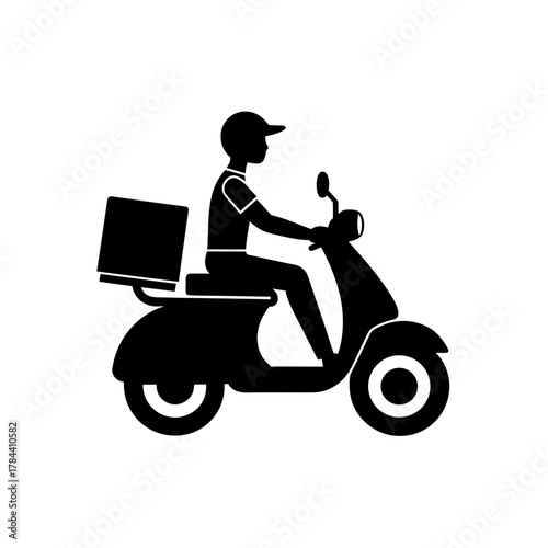 Delivery guy icon on transparent background