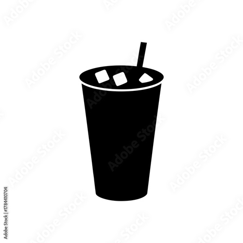Iced drink simple on transparent background
