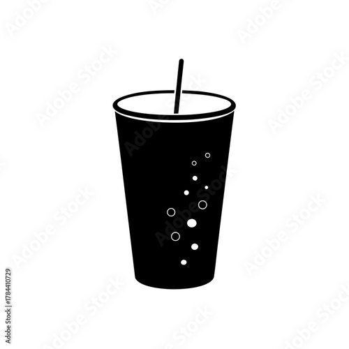 Black drink glass on transparent background