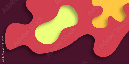 Abstract deep paper cut background. Modern 3d shapes vector design template can be used for presentations, covers, flyers or brochures.