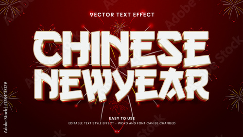 chinese new year editable text effect 3d vector