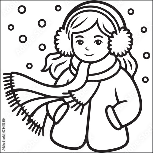 winter bold and easy coloring pages