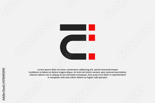 letter e magnet and modern energy logo