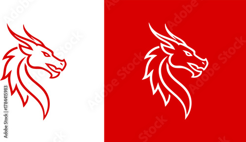 Logo Dragon Head Icon Set Versatile Illustrations for Design and Creative Projects