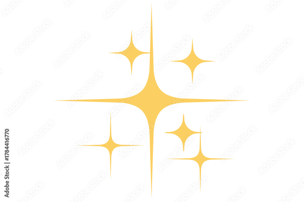 Obraz premium Radiant golden sparkles and twinkling starbursts, an illustration symbolizing brilliance, pristine cleanliness, and magical enchantment, ideal for any visual design