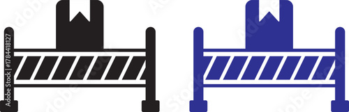 Road barrier icon set. Construction Barrier. Under construction highway restricted symbol. Barrier icon set multiple style collection