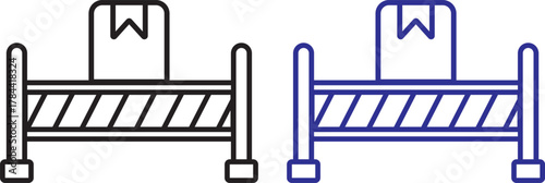 Road barrier icon set. Construction Barrier. Under construction highway restricted symbol. Barrier icon set multiple style collection