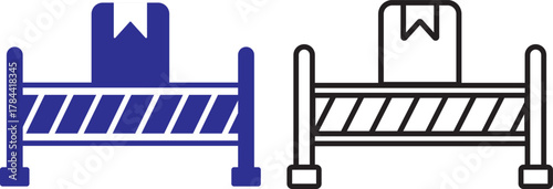 Road barrier icon set. Construction Barrier. Under construction highway restricted symbol. Barrier icon set multiple style collection
