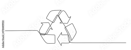 Continuous single line drawing Stylish Recycling Symbol Illustration for Use in Eco Friendly Projects