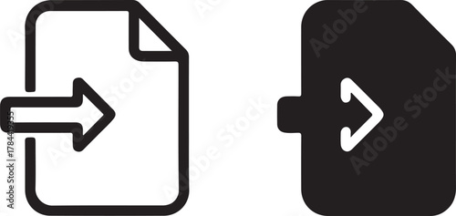 File import icon, document entry symbol, data inflow graphic. digital user interface element for uploading and receiving information isolated on white background, Vector, illustration