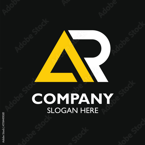 Modern Minimalist AR Letter Logo Design – Professional Typographic Branding on Black Background