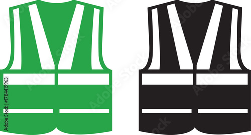 Safety vest icon silhouette