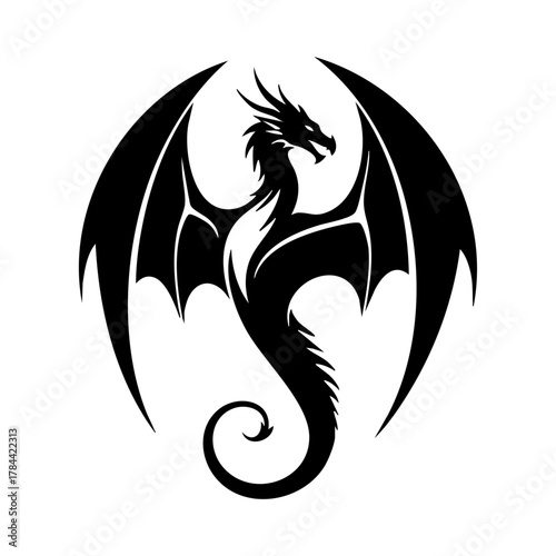 dragon silhouette style illustration