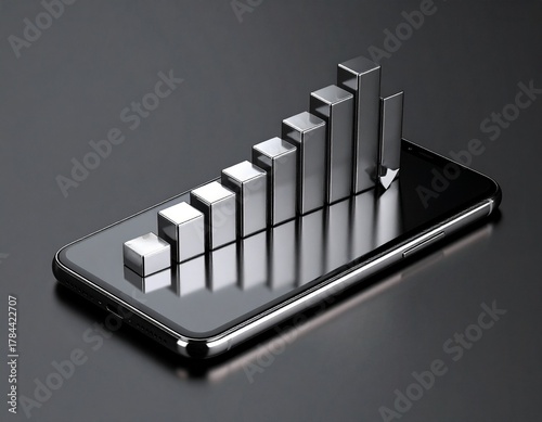 business graph with arrow, hand holding smart phone with chart, business graph, business graph on the screen, business graph on tablet pc, tablet pc with graph, 