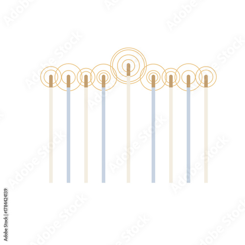 Hanukkah menora, Hanukia. simple traditional jewish Hannuka Menora in line minimalist style. eight days of hanukah miracle. Jewish holiday Hanuka