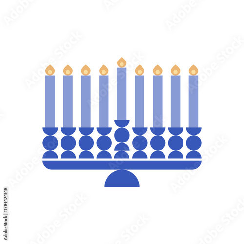 Hanukkah menora. simple traditional jewish Hannuka Menora in bold modern minimalist style. Jewish holiday Hanuka