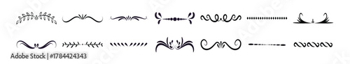 Set of decorative divider elements. text delimiters and scroll elements, ornate vintage frames, vector illustration border, vector illustration.