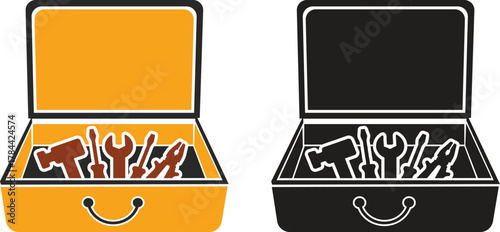 Toolbox Open with Tools Inside