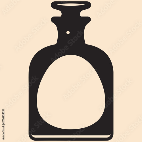 Elegant black silhouette of a perfume bottle with a lotus flower symbolizing natural fragrance