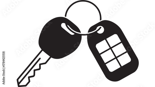 Car key and remote icon simple flat vector design isolated on white background for app and web design