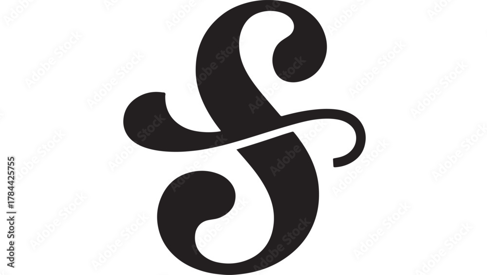 Obraz premium Elegant letter S logo design simple black and white vector illustration isolated on white background