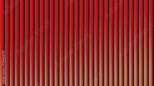 Red vertical blinds with gradient lighting effect