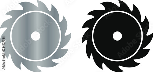 Saw blade silhouette icon