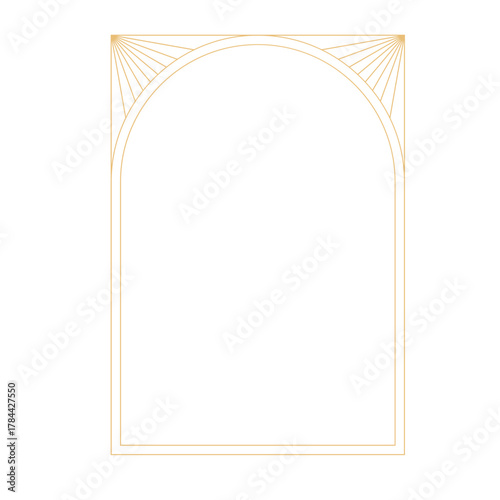 Art deco frame. Vintage linear border. Retro design template for wedding invitations, menus, leaflets and greeting cards.