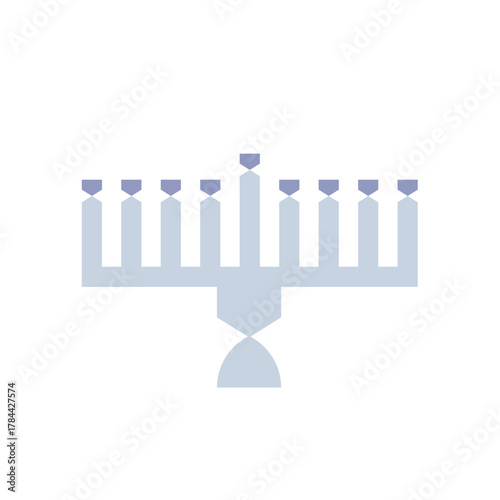 Hanukkah menorah, Hanukia. simple traditional jewish Hannuka Menora in line minimalist style. eight days of hanukah miracle. Jewish holiday Hanuka