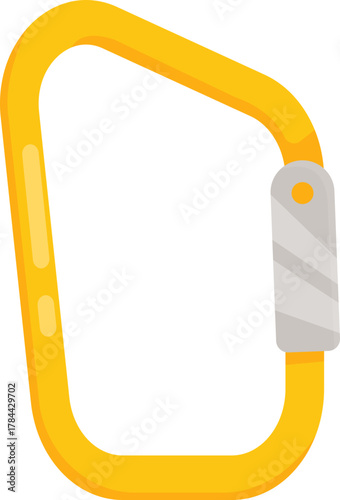 Colorful Flat Design Carabiner Clip Icons - Essential Rock Climbing and Safety Gear Vectors