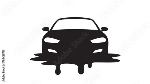 Car melting icon simple flat vector illustration isolated on white background for automotive design