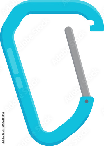 Colorful Flat Design Carabiner Clip Icons - Essential Rock Climbing and Safety Gear Vectors