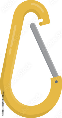 Colorful Flat Design Carabiner Clip Icons - Essential Rock Climbing and Safety Gear Vectors