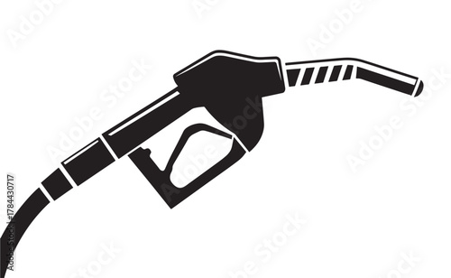 Gasoline pump nozzle vector illustration fuel dispenser glyph icon for gas station isolated on white background