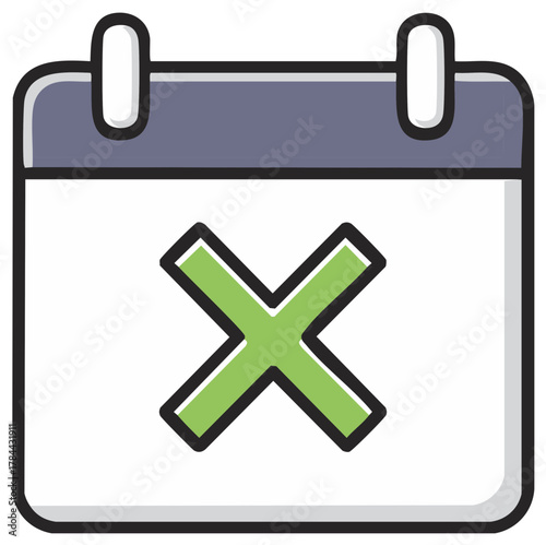 Appointment Cancellation Icon Representing Schedule Conflicts and Event Rejection