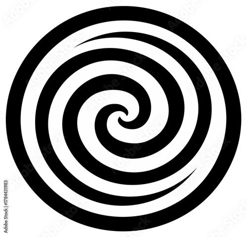 Black and White Spiral Vortex Graphic Design