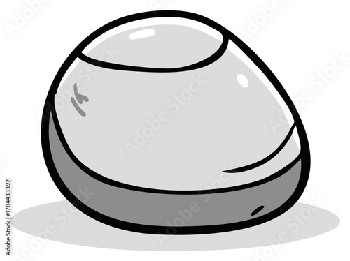 Smooth Grey Oval Shape Cartoon Stone Pebble Smoothly Polished