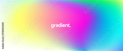Dreamlike aura Y2K futuristic holographic gradient background. Vector blur blue pink yellow gradation. Abstract vaporwave mesh gradient bg. Bright rainbow colors fluid hologram glow texture backdrop