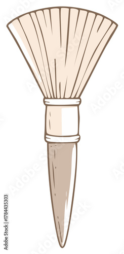 Simple illustration of a makeup brush with a fan-shaped head